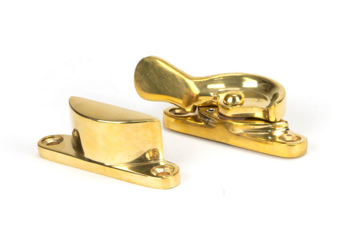 From The Anvil Grub Screw Locking Sash Window Fastener - 64 x 15mm - Unlacquered Polished Brass