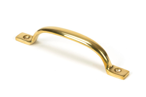 From The Anvil Slim Sash Pull Handle - 130 x 12mm - Unlacquered Polished Brass