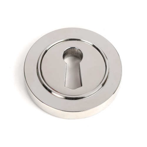 From The Anvil Round Plain Escutcheon Keyhole Cover - 53mm - 316 Polished Stainless Steel
