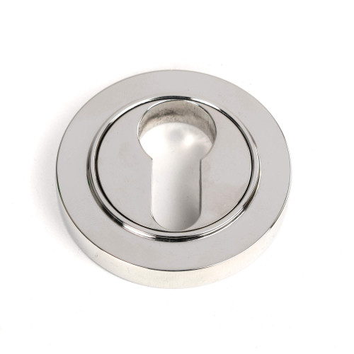From The Anvil Round Plain Euro Cylinder Escutcheon - 53mm - 316 Polished Stainless Steel