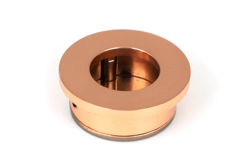 From The Anvil Round Sliding Door Edge Pull - 34mm - Polished Bronze