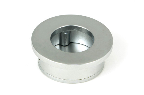 From The Anvil Round Sliding Door Edge Pull - 34mm - Satin Chrome