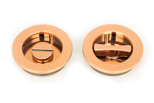 From The Anvil Plain Round Cavity Sliding Door Handle - Privacy Set - Polished Bronze
