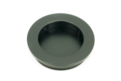 From The Anvil Plain Round Sliding Door Flush Pull - Matte Black