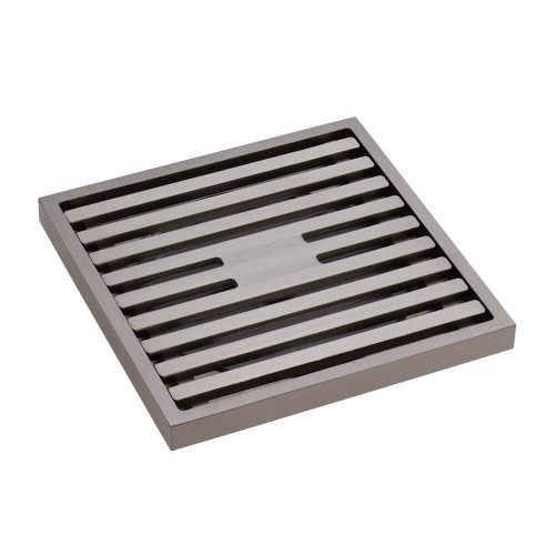 Fienza Slim Square Shower Drain - 100mm - Brushed Nickel