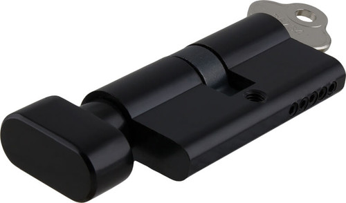 Tradco/Iver Euro Cylinder (C4) with Thumbturn - 5 Pin/65mm - Matte Black