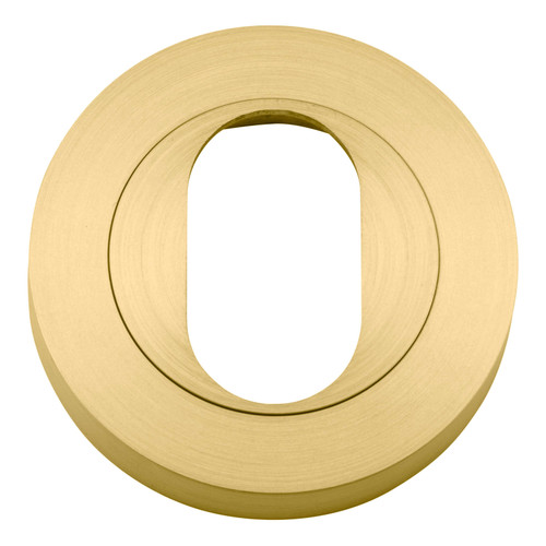 Iver Round Oval Cylinder Escutcheon - 52mm - Brushed Gold PVD (Pair)