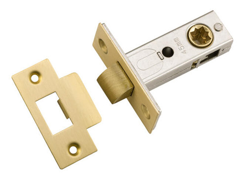 Iver Hard Sprung Split Cam Tubular Latch with 'T' Striker - 45mm Backset - Brushed Gold PVD