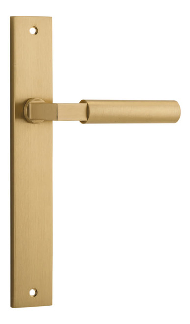 Iver Berlin Lever Door Handle - Rectangular Plate - 240 x 38mm - Brushed Brass