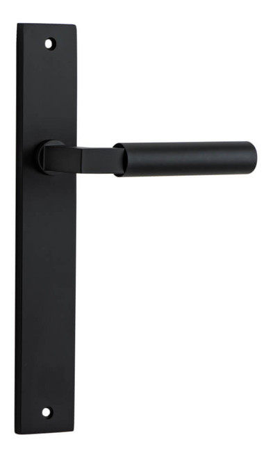 Iver Berlin Lever Door Handle - Rectangular Plate - 240 x 38mm - Matte Black