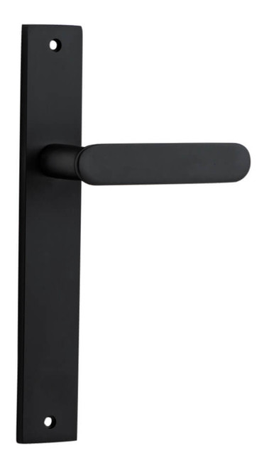 Iver Bronte Lever Door Handle - Rectangular Plate - 240 x 38mm - Matte Black