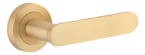 Iver Bronte Lever Door Handle - Round Rosette - 52mm - Brushed Brass