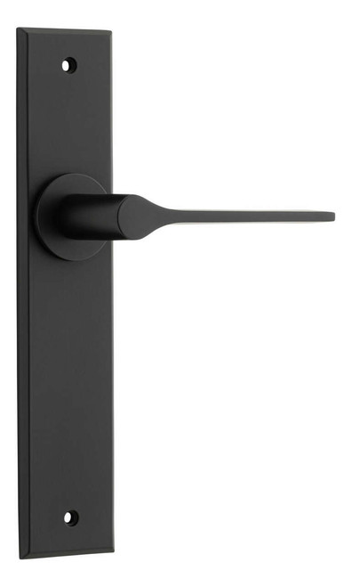Iver Como Lever Door Handle - Chamfered Plate - 240 x 50mm - Matte Black