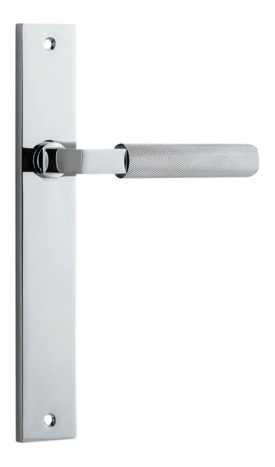 Iver Brunswick Lever Door Handle - Rectangular Plate - 240 x 38mm - Chrome