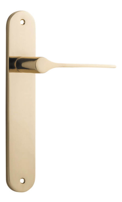 Iver Como Lever Door Handle - Oval Plate - 240 x 40mm - Polished Brass