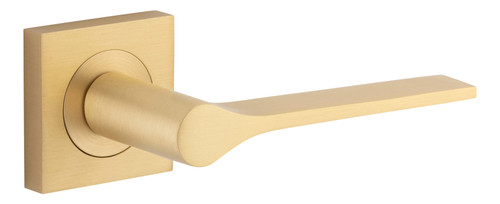 Iver Como Lever Door Handle - Square Rosette - 52 x 52mm - Brushed Brass