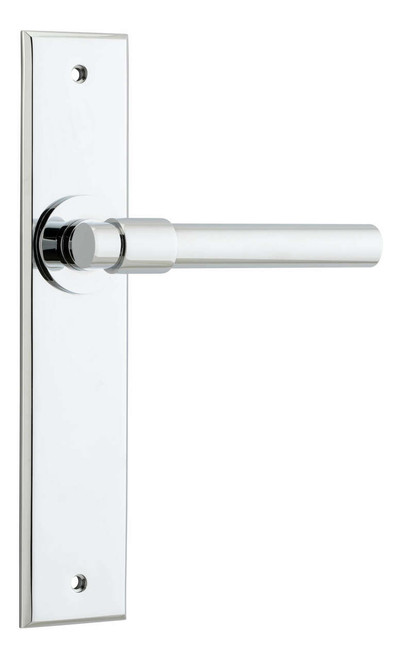 Iver Helsinki Lever Door Handle - Chamfered Plate - 240 x 50mm - Chrome