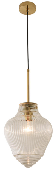 Lighting Inspirations Ridge Hamptons Cord Pendant Light - 220mm - Satin Brass