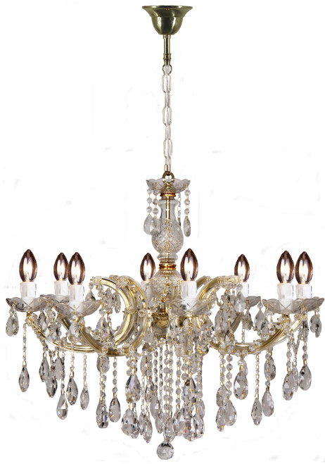 Lighting Inspirations Zurich Chandelier Pendant Light - 8 Arm - 720mm - Gold