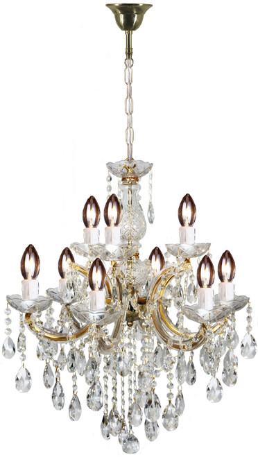 Lighting Inspirations Zurich Chandelier Pendant Light - 9 Arm - 550mm - Gold