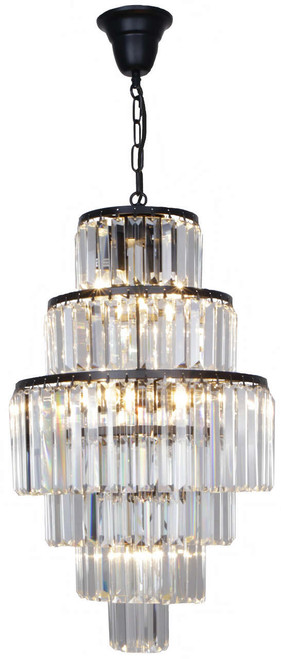 Lighting Inspirations Celestial Waterfall Chandelier Pendant Light - 6 Tier - 390mm - Matte Black