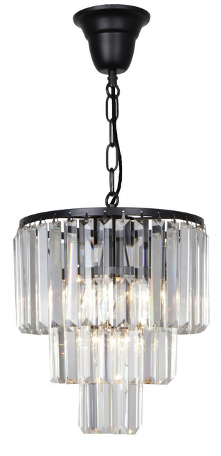 Lighting Inspirations Celestial Waterfall Chandelier Pendant Light - 3 Tier - 290mm - Matte Black