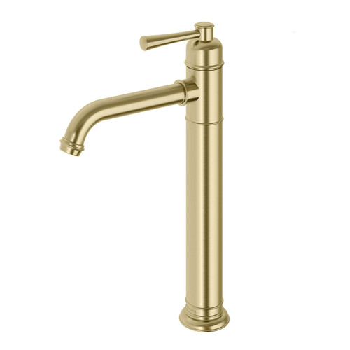 Phoenix Cromford Tall Basin Mixer Tap - Fixed Spout - Brushed Gold