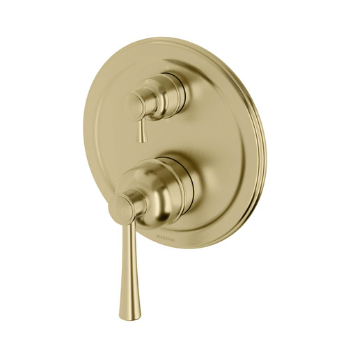 Phoenix Cromford Wall Mixer & Diverter - Brushed Gold