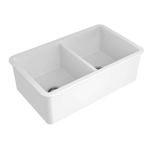 Turner Hastings Cuisine Double Bowl Inset Sink - 850 x 255 x 460mm - Gloss White