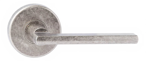 N2Lok Decorus Lever Door Handle - Round - Rumbled Nickel