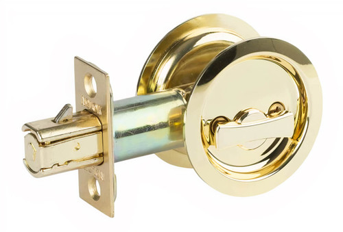N2Lok Round Cavity Sliding Door Handle - Polished Brass