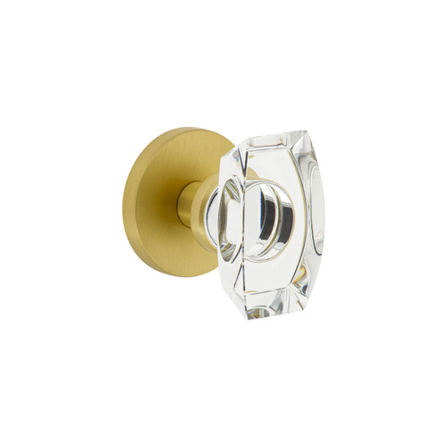 Viaggio Stella Crystal Door Knob - Circolo Rosette - 64mm - Satin Brass