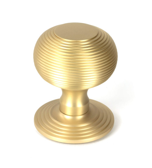 From The Anvil Beehive Centre Door Knob - 80mm - Satin Brass