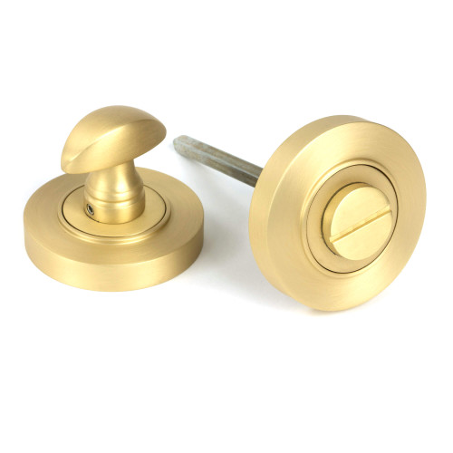 From The Anvil Round Plain Privacy Turn - 53mm/5mm Spindle - Satin Brass