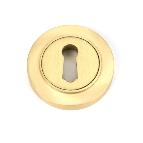 From The Anvil Round Plain Escutcheon Keyhole Cover - 53mm - Satin Brass