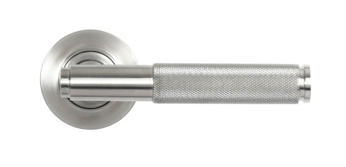 From The Anvil Brompton Plain Lever Door Handle - Round Rosette - 53mm - 316 Satin Stainless Steel