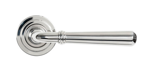 From The Anvil Newbury Art Deco Lever Door Handle - Round Rosette - 53mm - 316 Polished Stainless Steel