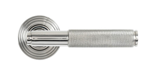 From The Anvil Brompton Beehive Lever Door Handle - Round Rosette - 53mm - 316 Polished Stainless Steel