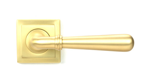 From The Anvil Newbury Square Lever Door Handle - Square Rosette - 53mm - Satin Brass