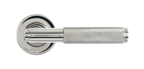 From The Anvil Brompton Plain Lever Door Handle - Round Rosette - 53mm - 316 Polished Stainless Steel