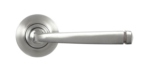 From The Anvil Avon Plain Lever Door Handle - Round Rosette - 53mm - 316 Satin Stainless Steel