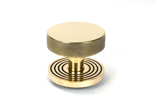 From The Anvil Brompton Beehive Centre Door Knob - 90mm - Aged Brass