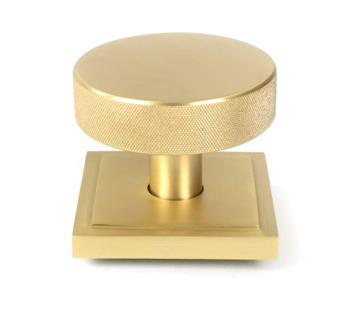 From The Anvil Brompton Square Centre Door Knob - 90mm - Satin Brass