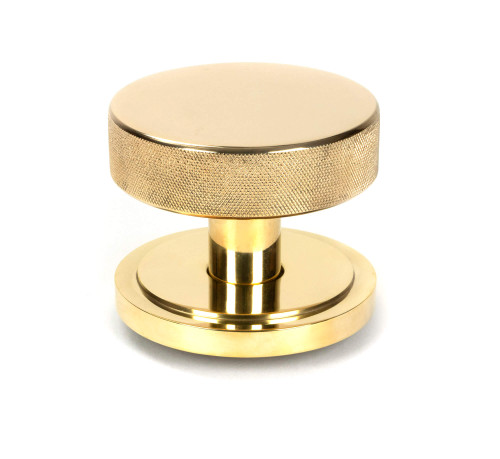 From The Anvil Brompton Art Deco Centre Door Knob - 90mm - Unlacquered Polished Brass