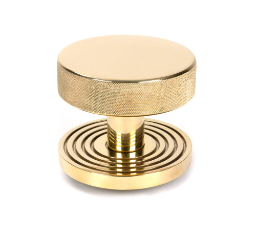 From The Anvil Brompton Beehive Centre Door Knob - 90mm - Unlacquered Polished Brass