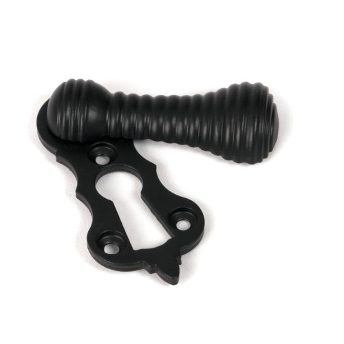 From The Anvil Beehive Covered Escutcheon Keyhole Cover - 58 x 25mm - Matte Black