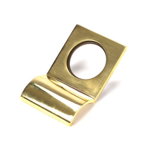 From The Anvil Pull Handle with Cylinder Hole - 81 x 50mm - Aged Brass