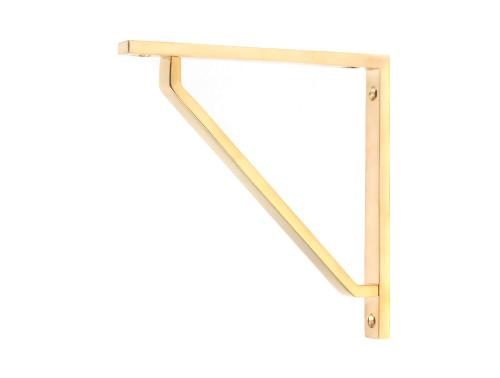 From The Anvil Barton Shelf Bracket - 150 x 150mm - Unlacquered Polished Brass