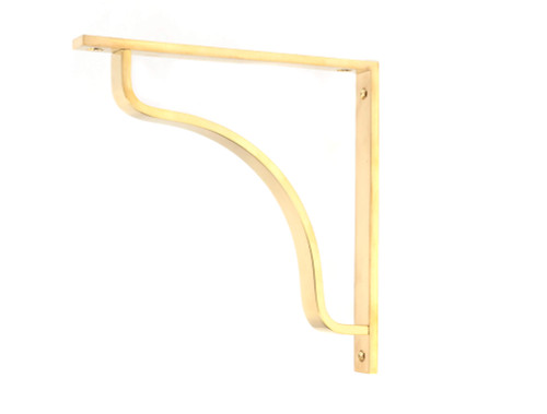 From The Anvil Abingdon Shelf Bracket - 200 x 200mm - Unlacquered Polished Brass