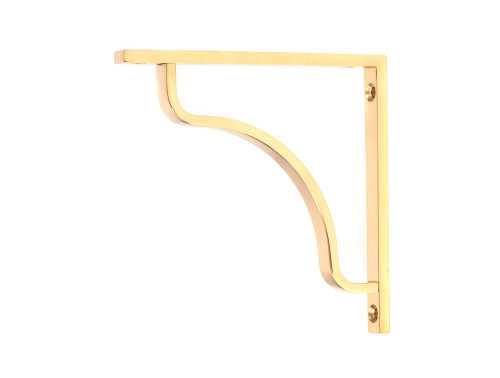 From The Anvil Abingdon Shelf Bracket - 150 x 150mm - Unlacquered Polished Brass
